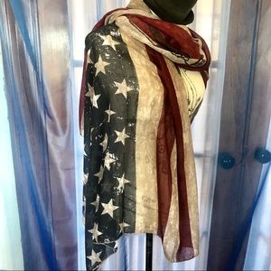 🔥5 for$25🔥American Flag Scarf Viscose/Cotton
